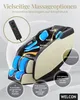 A marketing image of a massage chair with various features highlighted by text overlays. Podgląd zdjęcia produktu