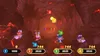 A video game scene with four cartoon characters in a lava-filled environment. Produktbild-Vorschau