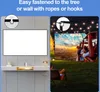 A split image showing a projection screen mounted indoors and outdoors. Náhled obrázku produktu