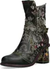 Laura Vita Damen Stiefelette Leder florales Muster Produktbild-Vorschau 1