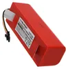 A red battery pack with a label and wires attached, shown on a white background. Produktbild-Vorschau