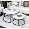 Couchtisch Rund 2er Set, Wohnzimmertisch, Marmor Optik - 80 Produktbild-Vorschau 10