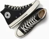 A pair of black Converse Chuck 70 canvas high-top sneakers are shown from a top-down perspective against a white background. Voir les images du produit