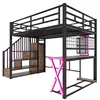 Flieks Etagenbett 140x200cm mit Schreibtisch und LED, Produktbild-Vorschau 9