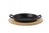 Gusseisen Servierpfanne 22 cm mit Holzbrett Untersetzer | Produktbild-Vorschau 4