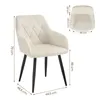 A cream-colored armchair with black legs, shown with dimensions indicated by measurement lines and text. Produktbild-Vorschau