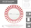 A marketing image showing a dinner plate with dimensions and usage icons. Podgląd zdjęcia produktu