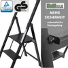 Alu Trittleiter 2-stufig schwarz klappbar Handlauf 150 kg Produktbild-Vorschau 6