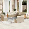 Design 11-tlg. Garten-Sofagarnitur mit Kissen Beige Poly Produktbild-Vorschau 1