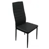 A black dining chair with a high backrest and horizontal stitching, shown from a side-angle against a white background. Podgląd zdjęcia produktu