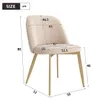 6 Esszimmerstühle aus Samtstoff, beige mit Gold, bequem & Produktbild-Vorschau 4