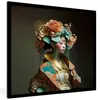 MuchoWow® Gerahmtes Poster Frau - Blumen - Orange - Porträt Produktbild-Vorschau 1