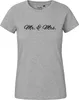 Huuraa Damen T-Shirt Mr. & Mrs. Schriftzug M Sport Grey Bio Produktbild-Vorschau 2