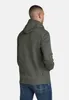 A man wearing a green hooded jacket and blue jeans, shown from the back. Produktbild-Vorschau