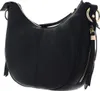 A black leather handbag shown from a side angle against a white background. Voir les images du produit