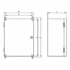 Technical drawing of an electrical enclosure with dimensions labeled. Produktbild-Vorschau