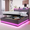 A modern bed with storage and LED lighting. Anteprima dell’immagine prodotto