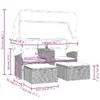 Gartensofa 2-Sitzer mit Dach und Hockern Grau Poly Rattan Produktbild-Vorschau 11