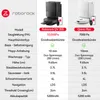 A comparison table showing specifications for two Roborock robot vacuum models. Produktbild-Vorschau