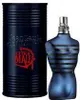 A bottle of Jean Paul Gaultier Ultra Male Intense Eau de Toilette and its cylindrical packaging are displayed against a white background. Voir les images du produit
