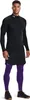 A man wearing athletic apparel, including a black long-sleeved shirt and purple compression leggings. Produktbild-Vorschau