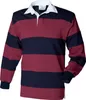 Front Row Rugby Polo-Shirt, langärmlig, gestreift RW476 Produktbild-Vorschau 1
