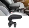 A product image showing a car armrest in two views: one installed in a car interior and another as a standalone product. Anteprima dell’immagine prodotto