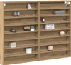 A wooden display shelf unit with various items on its shelves. Náhled obrázku produktu