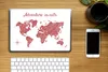 MuchoWow® Laptop Aufkleber Sticker Cover Weltkarte - Rot - Produktbild-Vorschau 2