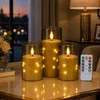 Ikodm 3er-Set LED Kerzen mit Lichterkette und Produktbild-Vorschau 9