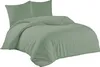 A light green duvet and two pillowcases are neatly arranged on a white background. Produktbild-Vorschau