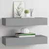 vidaXL Wandregale mit Schubladen 2 Stk. Grau 60x23,5x10 cm Produktbild-Vorschau 2