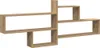 A wooden wall shelf unit with multiple compartments, shown against a white background. Voir les images du produit