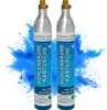 Two CO2 cartridges are shown against a background of blue powder explosion. Produktbild-Vorschau