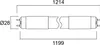 Technical drawing of a fluorescent tube with dimensions indicated. Produktbild-Vorschau