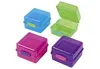 Four colorful plastic food storage containers on a white background. Podgląd zdjęcia produktu