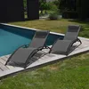 Lot de 2 transats GALAPAGOS en textilène gris - aluminium Voir les images du produit 2