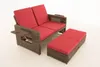 CLP Polyrattan Sofa Ancona 5mm braun-meliert Polsterfarbe Produktbild-Vorschau 2