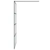 A side view of a black framed shower screen with four glass panels. Produktbild-Vorschau