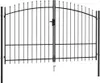 A black metal double gate with spear tips, shown against a white background. Podgląd zdjęcia produktu