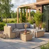 BEAUTYSOFA | SEVILLA Polyrattan Gartenlounge Beige – Produktbild-Vorschau 10