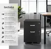tectake® Rollcontainer Vagur mit 2 Schubladen für Dokumente Produktbild-Vorschau 2