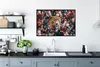 MuchoWow® Gerahmtes Poster Leopard - Blumen - Tiere 90x60 Produktbild-Vorschau 3