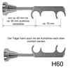 Innenlauf Edelstahl Look Gardinenstange 20mm Wandträger Produktbild-Vorschau 3