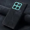 A close-up shot of a black flip-style phone case with a teal camera module visible. Produktbild-Vorschau
