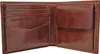An open brown leather wallet with card slots and a coin pocket. Produktbild-Vorschau