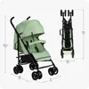 A light green baby stroller is shown from the front and side, with dimensions indicated by lines and numbers. Náhled obrázku produktu