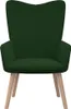vidaXL Poltrona relax con sgabello in velluto verde scuro Anteprima dell’immagine prodotto 5