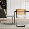 Moderner Rattan-Esszimmerstuhl mit schwarzem Metallgestell, Produktbild-Vorschau 3