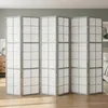 Homestyle4u Paravent Raumteiler 6 teilig Holz Grau Shoji Produktbild-Vorschau 1